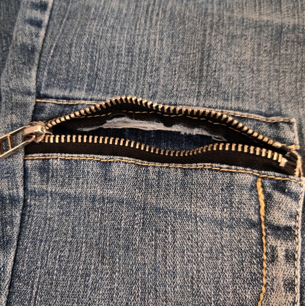 AB Wide Leg Blue Jeans with multiple pockets - Picture 10 of 16
